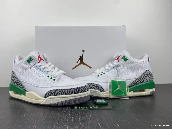 1st Kicks Shoes Jordan Green Lucky 3 CK9246-136 Retro (W) 0403